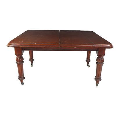 Victorian Mahogany Two Leaf Extension Dining Table Circa 1880