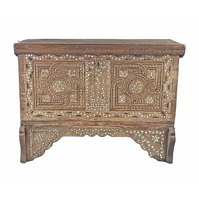 Syrian Bone Inlaid Chest, 19th Century