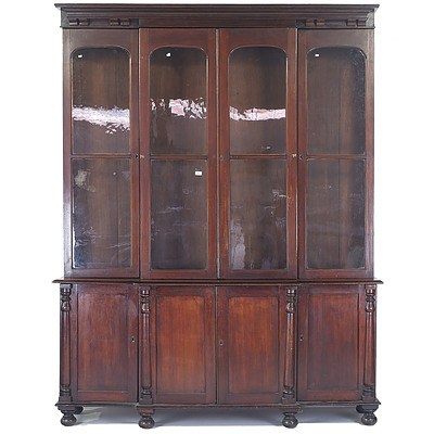 Rare Australian Cedar Breakfront Library Bookcase Circa 1840-1850