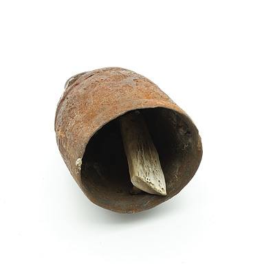 Old Bedouin Camel Bell with Camel Bone Clapper 1950s