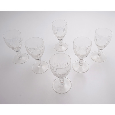 Six Stuart Crystal Beau Pattern Port Glasses