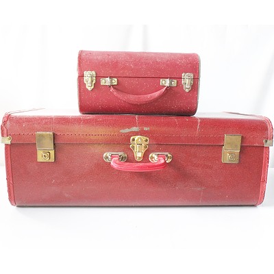 Four Vintage Suitcases, Including Bon Voyage