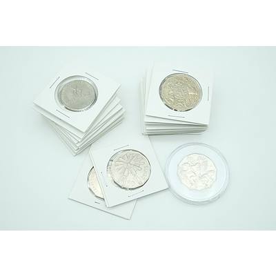 Twenty Three Various 20c and 50c Australian Coins