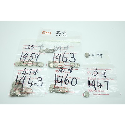 Large Group of Edward VII to Elizabeth II Threepence Coins