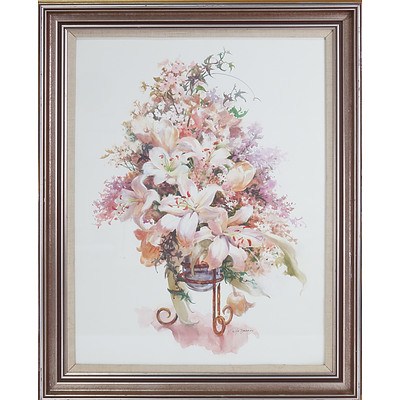 Ruth Baderian (American 1927-) Floral Still Life, Watercolour
