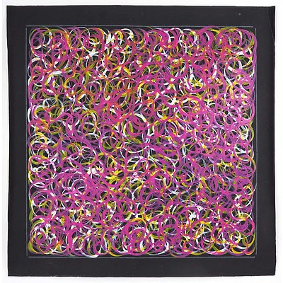 Jeannie Petyarre (1956-) Mountain Devil Lizard, Acrylic on Linen, Unframed