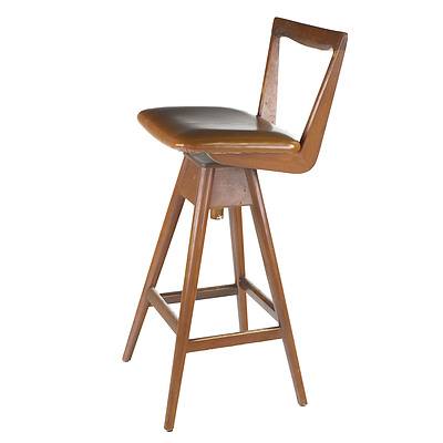 Retro TH Brown Bar Stool in Tasmanian Blackwood