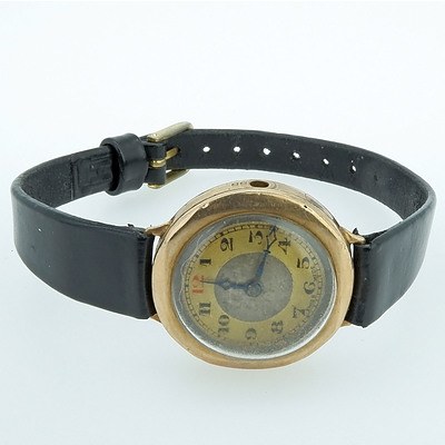 Rolled Gold Heart Locket and a Ladies 9ct Rose Gold Cased Watch