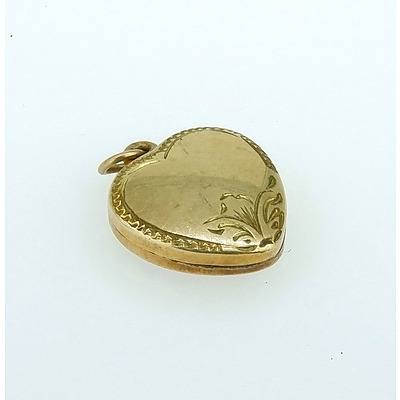 Rolled Gold Heart Locket and a Ladies 9ct Rose Gold Cased Watch