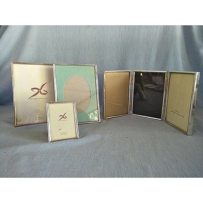 Assorted silver metal & silver plated photo frames