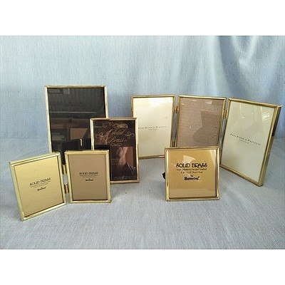 Assorted brass & gold metal photo frames
