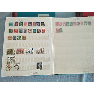 3 x stamp albums with assorted international and Australian stamps