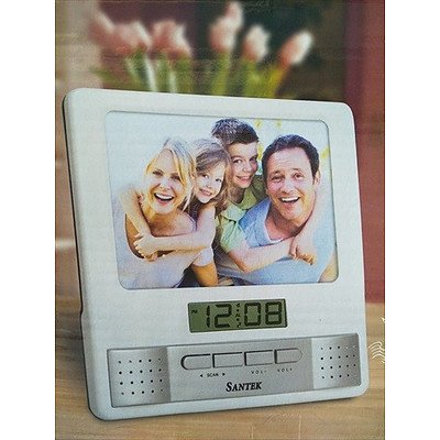 SANTEK Clock Radio and Photo Frame (QTY: 2) - NEW in box