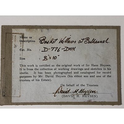 Hans Heysen (1877-1968) Basket Willows at Balhannah, Pencil on Paper