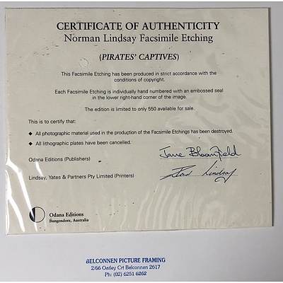 Norman Lindsay (1879-1969) Pirates Captives, Facsimile Etching Edition 466/550
