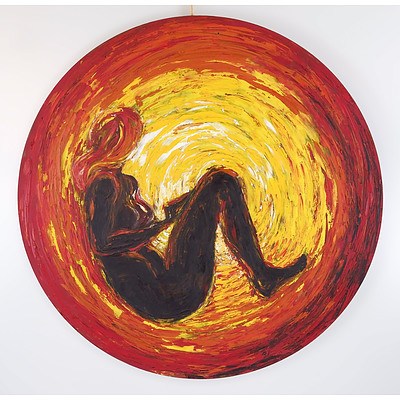 Retro Painting of a Female Nude Oil On Board