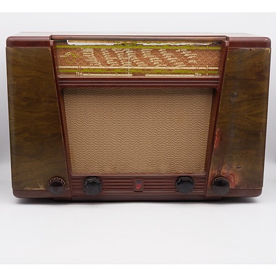 Bakelite Cased Philips Model EX 400 A Valve Radio