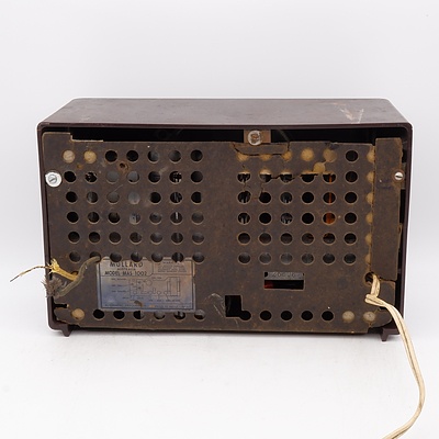 Bakelite Cased Mullard Model MAS 1002 Valve Radio