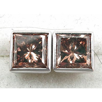 2 Carat Champagne Diamond Earrings