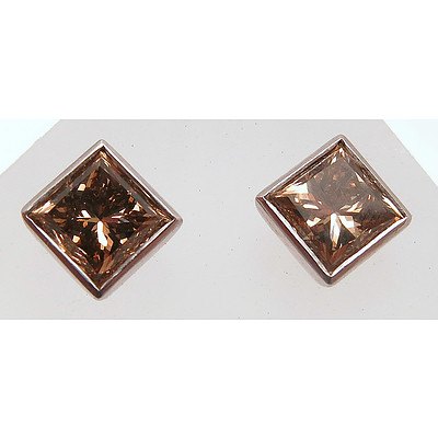 2 Carat Champagne Diamond Earrings