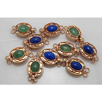 Gem-set Pearl Clasps - Gold plated