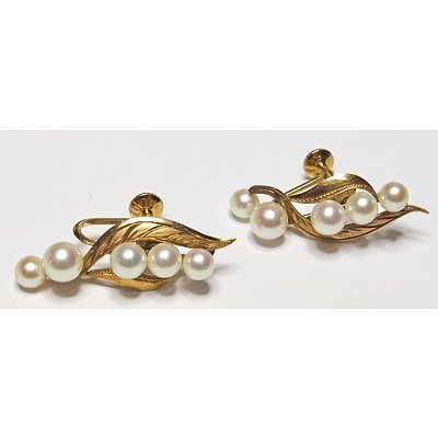 Cultured Pearl Gold Earrings
