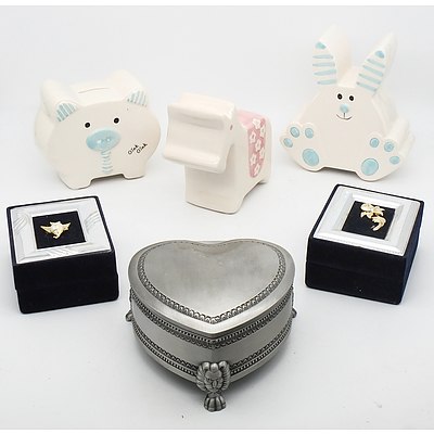 Large Group Lot of Assorted Money, Jewelry and Trinket Boxes