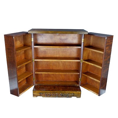 Small Chinese Metal Bound Liquor Cabinet