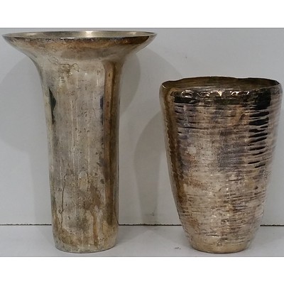 Two Silver Plated Vases