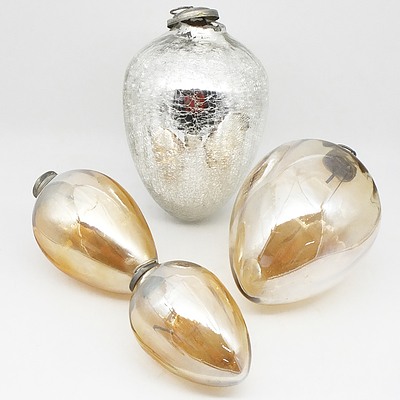 Four Teardrop Shaped Baubles