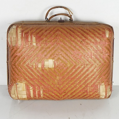 Asian Woven Suitcase