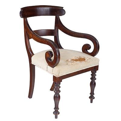 Australian Cedar Barback Carver Chair, Ex Gidleigh Homestead Bungendore NSW