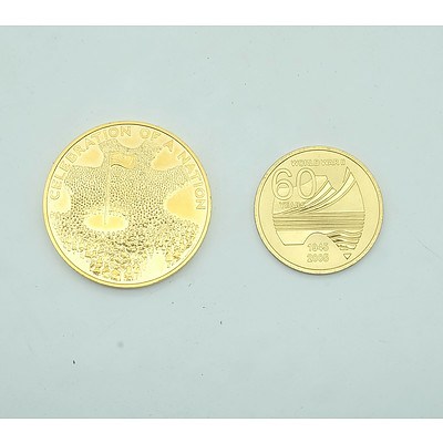 Official Australian Bicentennial Commemorative Medallion and 60th Anniversary Of The End of World War II Coin