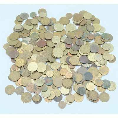 Group of Coins and Tokens Including Turkish and Serbian