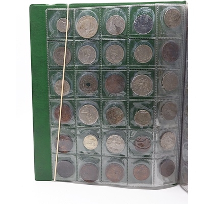 Coin Album With Various Australian and International Coins