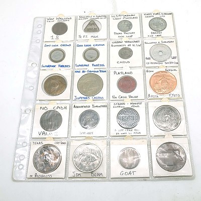 Twenty Tokens Including 1/4 Pt Milk, Playland, Abberfeild Industries, and More