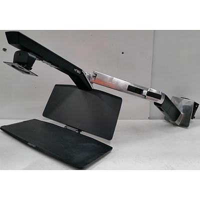 Ergotron WorkFit-A Dual Monitor Standing Desk Arm with Work Surface and Keyboard Platform
