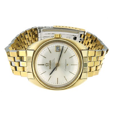 Omega Constellation Gold Plated Automatic Wrist Watch