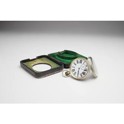 Goliath Pocket Watch With Sterling Silver Fronted Case Birmingham Hardy Brothers 1920