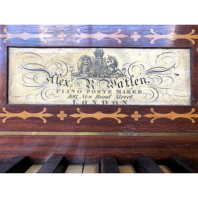 William IV Mahogany Piano Forte, Alexander Ramsey Watlin Maker, London Circa 1835