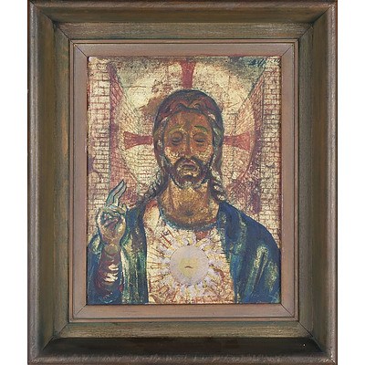 Artist Unknown Image of Christ Oil on Board
