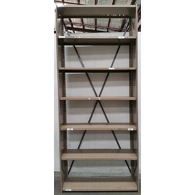 One Bay of Brownbuilt Metal Shelving