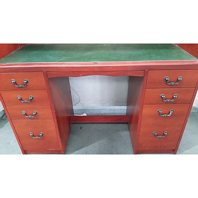 Cherrywood Veneer Roll Top Desk