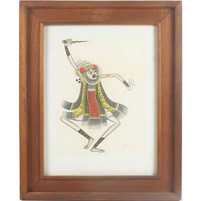 I Ketut Rudin (Indonesian 1918-) Balinese Dancer, Watercolour