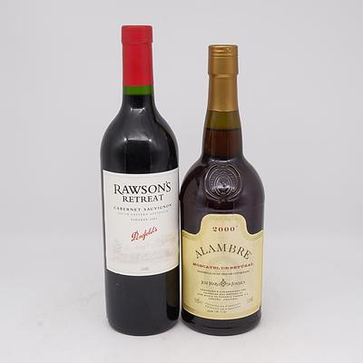 Penfolds Rawson's Retreat Vintage 2005 Cabernet Sauvignon 750ml and Alambre 2000 Moscatel De Setubal 750ml