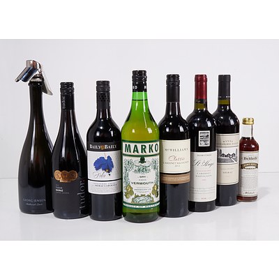 Group of Eight Various Wines and Mixes