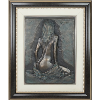 Bill Mack (American 1949-) Allure, Bonded Bronze Resin Bas Relief