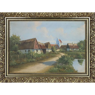 20th Century Danish Oil on Board