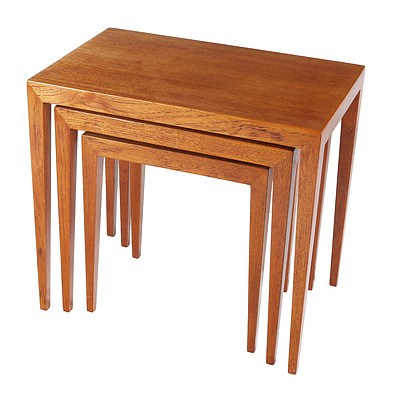 Teak Nesting Tables by Illums Bolighus Copenhagen Denmark