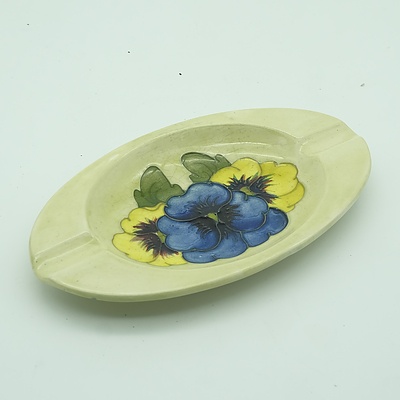 Moorcroft Pansy Oval Ashtray